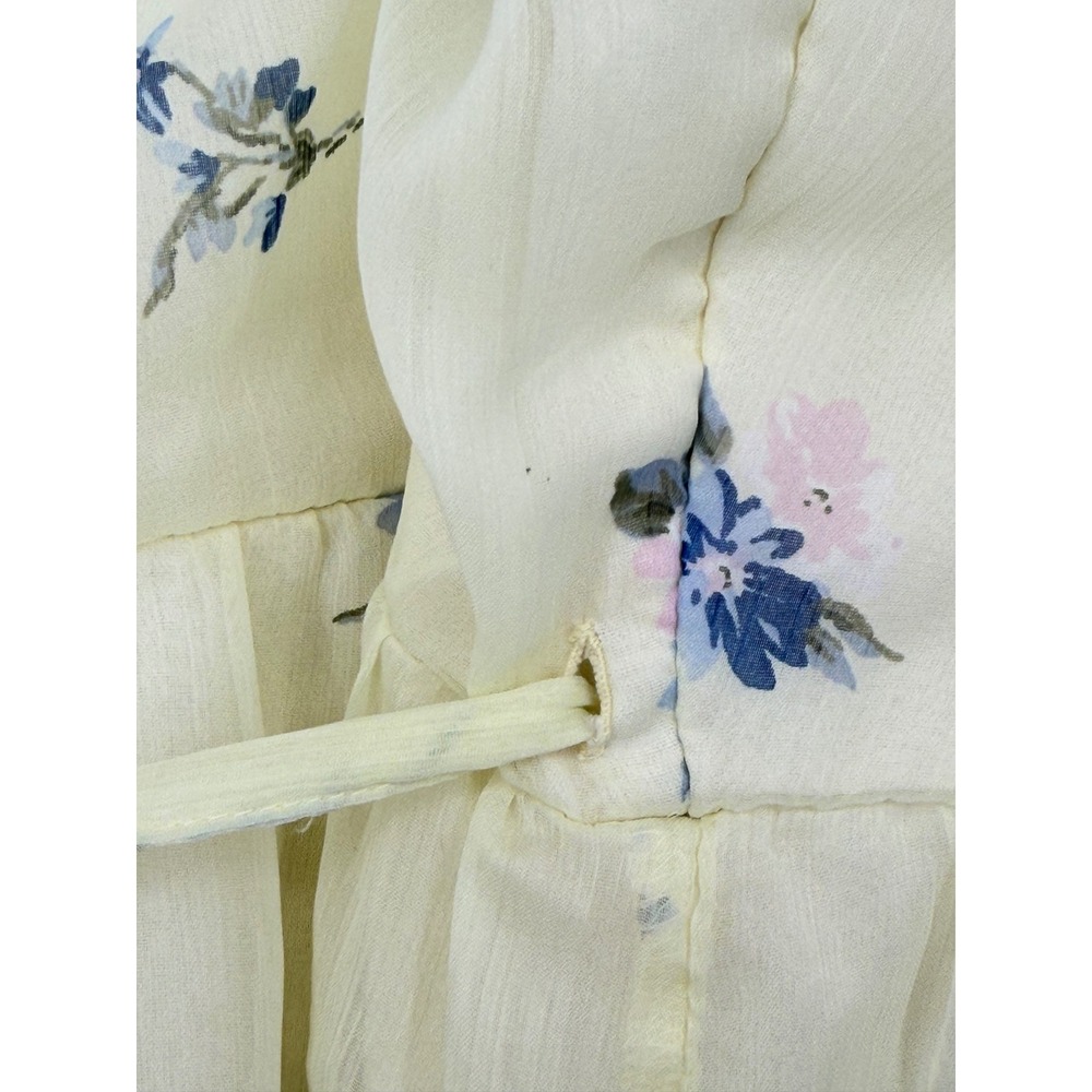 Abercrombie & Fit Womens Wrap Dress Y2K Small Butter Yellow Romantic Cottagecore - Picture 4 of 11